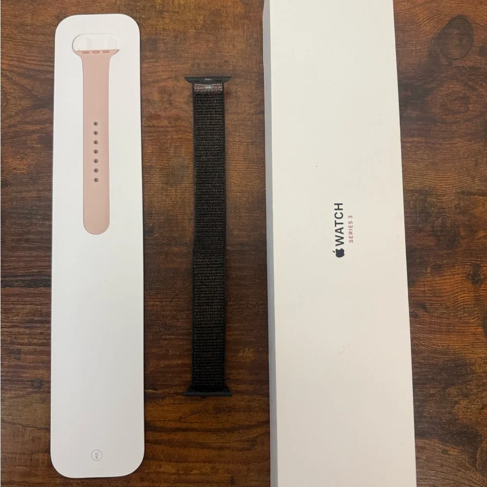 Apple Watch Series 3 with Pink and Black Bands